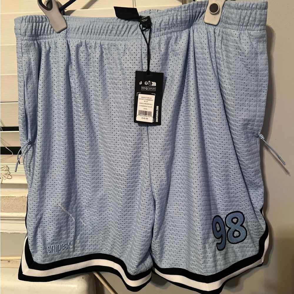 Sky Blue Athletic Men's Shorts with Number Detail